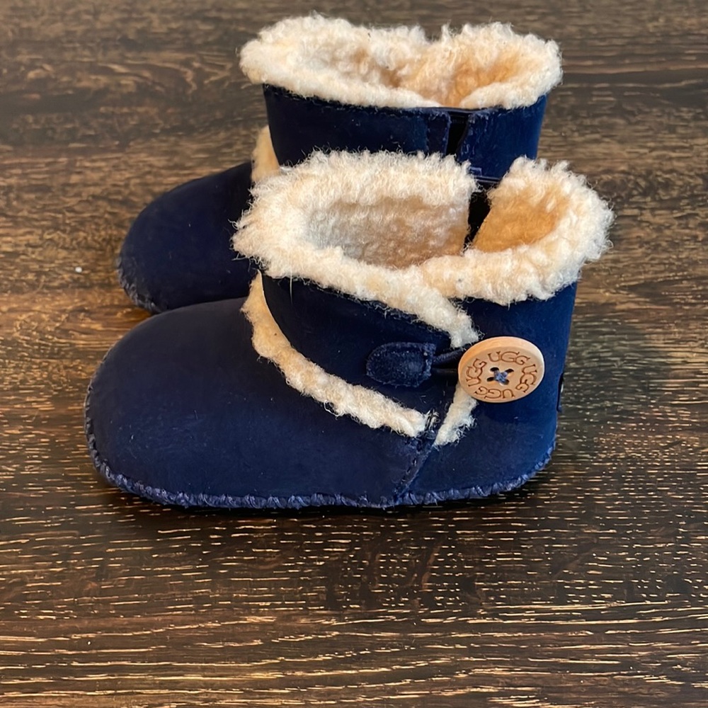 Boys Baby Ugg Boots, Sherpa lined Lenny II Navy Booties